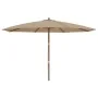 Sombrilla de jardín con poste de madera gris taupé 400x273 cm von , Sonnenschirme - Ref: Foro24-363178, Preis: 135,07 €, Raba...