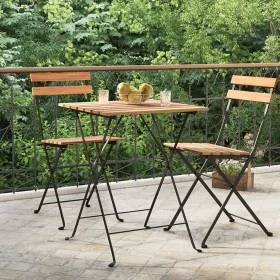Mesa de cafetería plegable teca maciza y acero 55x54x71 cm von , Gartentische - Ref: Foro24-319978, Preis: 77,39 €, Rabatt: %