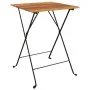 Mesa de cafetería plegable teca maciza y acero 55x54x71 cm von , Gartentische - Ref: Foro24-319978, Preis: 77,39 €, Rabatt: %