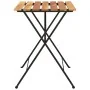 Mesa de cafetería plegable teca maciza y acero 55x54x71 cm von , Gartentische - Ref: Foro24-319978, Preis: 77,39 €, Rabatt: %