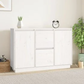 Aparador madera maciza de pino blanco 111x34x75 cm by , Sideboards - Ref: Foro24-814310, Price: 131,38 €, Discount: %