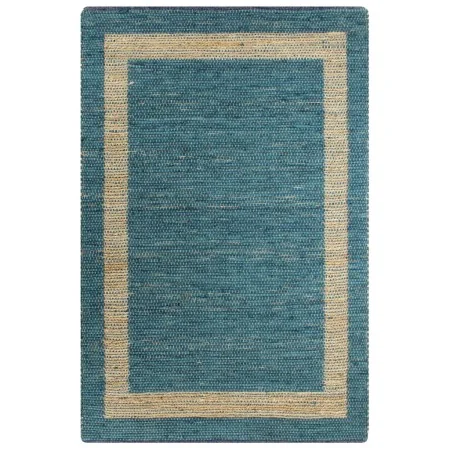 Alfombra hecha a mano de yute azul 120x180 cm de , Alfombras - Ref: Foro24-133735, Precio: 71,06 €, Descuento: %