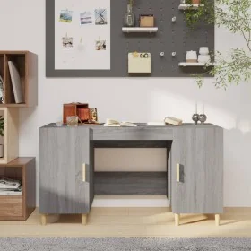 Escritorio de madera contrachapada gris Sonoma 140x50x75 cm von , Schreibtische - Ref: Foro24-817550, Preis: 113,87 €, Rabatt: %