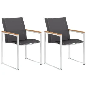 Sillas de jardín 2 unidades textilene y acero inoxidable gris von , Gartenstühle - Ref: Foro24-46517, Preis: 175,98 €, Rabatt: %