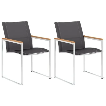Sillas de jardín 2 unidades textilene y acero inoxidable gris von , Gartenstühle - Ref: Foro24-46517, Preis: 178,72 €, Rabatt: %