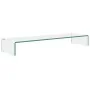 Soporte para TV/Elevador monitor cristal claro 100x30x13 cm de , Muebles TV - Ref: Foro24-244131, Precio: 104,83 €, Descuento: %