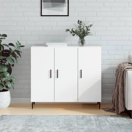 Aparador de madera de ingeniería blanco 90x34x80 cm by , Sideboards - Ref: Foro24-828124, Price: 114,74 €, Discount: %