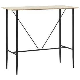 Mesa alta de cocina MDF color roble 120x60x110 cm by , Kitchen and dining tables - Ref: Foro24-281548, Price: 147,84 €, Disco...