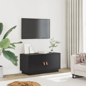 Mueble de TV de madera maciza de pino negro 80x34x40 cm von , TV-Möbel - Ref: Foro24-818234, Preis: 70,14 €, Rabatt: %
