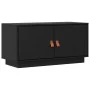 Mueble de TV de madera maciza de pino negro 80x34x40 cm by , TV Furniture - Ref: Foro24-818234, Price: 70,14 €, Discount: %