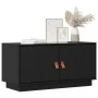 Mueble de TV de madera maciza de pino negro 80x34x40 cm by , TV Furniture - Ref: Foro24-818234, Price: 70,14 €, Discount: %