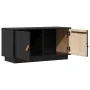 Mueble de TV de madera maciza de pino negro 80x34x40 cm by , TV Furniture - Ref: Foro24-818234, Price: 70,14 €, Discount: %