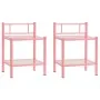 Mesitas de noche 2 unidades metal y vidrio rosa y transparente de , Mesitas de noche - Ref: Foro24-325095, Precio: 58,62 €, D...