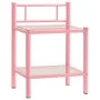Mesitas de noche 2 unidades metal y vidrio rosa y transparente de , Mesitas de noche - Ref: Foro24-325095, Precio: 58,62 €, D...