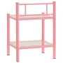 Mesitas de noche 2 unidades metal y vidrio rosa y transparente de , Mesitas de noche - Ref: Foro24-325095, Precio: 58,62 €, D...
