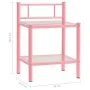 Mesitas de noche 2 unidades metal y vidrio rosa y transparente de , Mesitas de noche - Ref: Foro24-325095, Precio: 58,62 €, D...