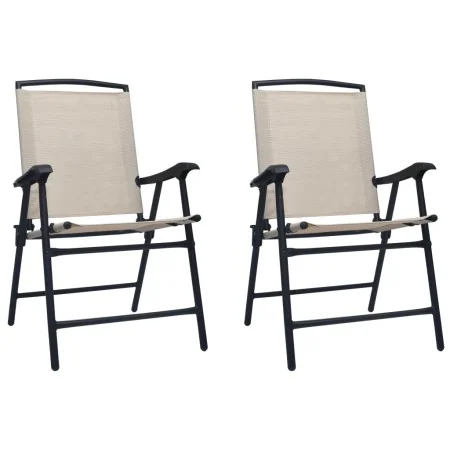 Sillas plegables de jardín 2 unidades textilene color crema von , Gartenstühle - Ref: Foro24-47924, Preis: 97,59 €, Rabatt: %