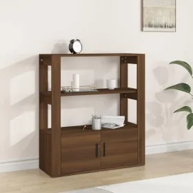 Aparador de madera contrachapada marrón roble 80x30x90 cm by , Sideboards - Ref: Foro24-819467, Price: 69,60 €, Discount: %