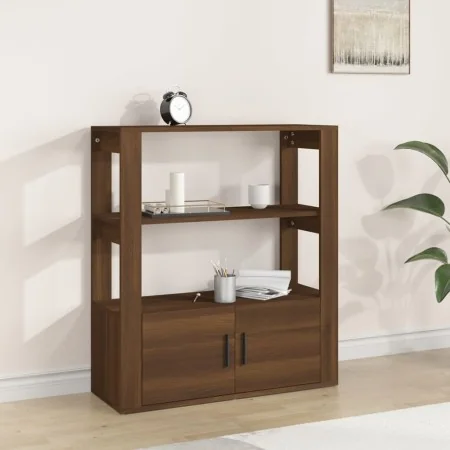 Aparador de madera contrachapada marrón roble 80x30x90 cm by , Sideboards - Ref: Foro24-819467, Price: 69,60 €, Discount: %