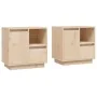 Mesitas de noche 2 uds madera maciza de pino 50x34x50 cm de , Mesitas de noche - Ref: Foro24-814480, Precio: 101,60 €, Descue...