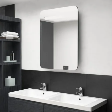 Armario de baño con espejo y LED gris 60x11x80 cm von , Badezimmerwaschtische - Ref: Foro24-326505, Preis: 154,92 €, Rabatt: %