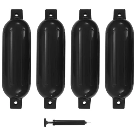 Parachoques para barco 4 unidades PVC negro 51x14 cm by , Docking and anchoring - Ref: Foro24-92381, Price: 61,63 €, Discount: %