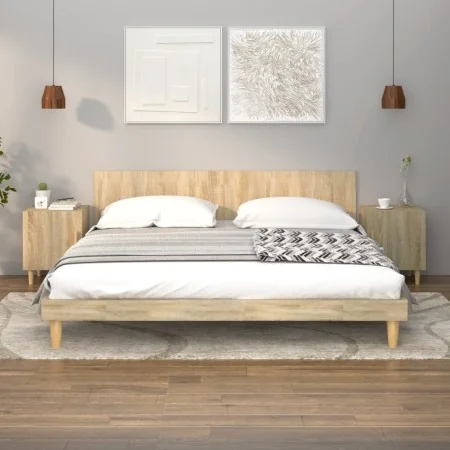 Mesitas de noche 2 uds madera contrachapada color roble Sonoma by , Nightstands - Ref: Foro24-812049, Price: 67,06 €, Discoun...