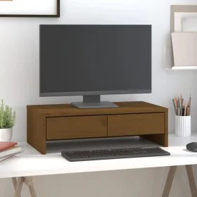 Soporte de monitor madera maciza pino marrón miel 50x27x15 cm von , Computersockel und -erhöhungen - Ref: Foro24-813957, Prei...