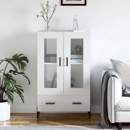 Aparador alto madera de ingeniería blanco brillo 69,5x31x115 cm von , Sideboards - Ref: Foro24-828310, Preis: 104,47 €, Rabat...