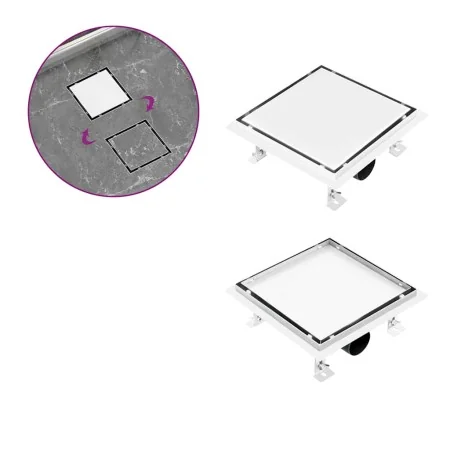 Desagüe de ducha cubierta inserción suelo acero inox. 23x23 cm by , Drains - Ref: Foro24-145995, Price: 49,67 €, Discount: %