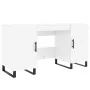 Escritorio madera contrachapada blanco brillante 140x50x75 cm de , Escritorios - Ref: Foro24-829574, Precio: 144,73 €, Descue...