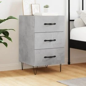 Mesita de noche madera de ingeniería gris hormigón 40x40x66 cm by , Nightstands - Ref: Foro24-827656, Price: 58,79 €, Discoun...