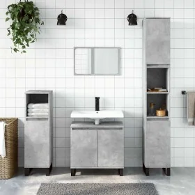 Armario de baño madera de ingeniería gris hormigón 58x33x60 cm de , Muebles de baño - Ref: Foro24-831592, Precio: 66,05 €, De...