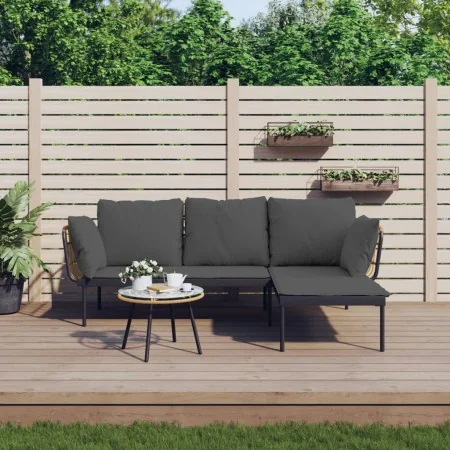 Set muebles jardín 3 pzas y cojines gris oscuro ratán sintético von , Gartensets - Ref: Foro24-364109, Preis: 308,99 €, Rabat...