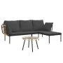 Set muebles jardín 3 pzas y cojines gris oscuro ratán sintético von , Gartensets - Ref: Foro24-364109, Preis: 308,99 €, Rabat...