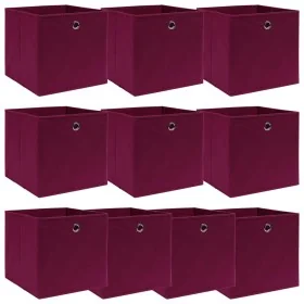 Cajas de almacenaje 10 uds tela rojo oscuro 32x32x32 cm by , Storage baskets - Ref: Foro24-288343, Price: 47,69 €, Discount: %