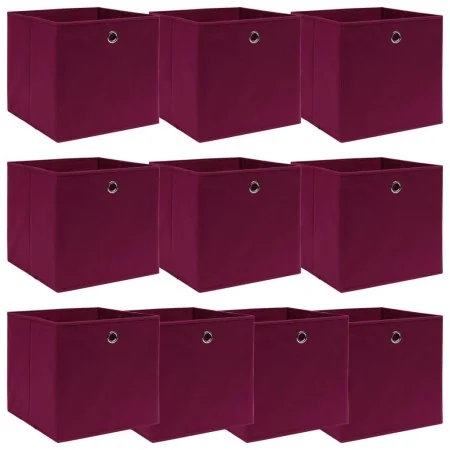 Cajas de almacenaje 10 uds tela rojo oscuro 32x32x32 cm von , Aufbewahrungskörbe - Ref: Foro24-288343, Preis: 45,97 €, Rabatt: %