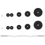 Juego de barra con discos 30 kg hierro fundido y acero cromado by , free weight - Ref: Foro24-93628, Price: 132,12 €, Discoun...