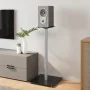 Soportes de altavoces 2 uds vidrio templado plata negro 1 pilar by , Speaker stands - Ref: Foro24-51816, Price: 76,96 €, Disc...