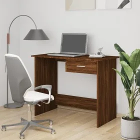 Escritorio de madera contrachapada marrón roble 100x50x76 cm von , Schreibtische - Ref: Foro24-815335, Preis: 76,22 €, Rabatt: %