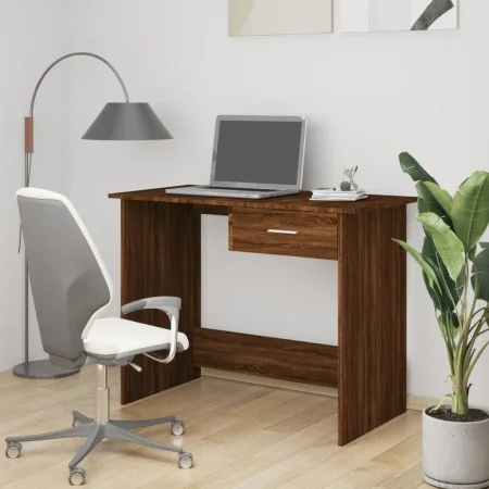 Escritorio de madera contrachapada marrón roble 100x50x76 cm de , Escritorios - Ref: Foro24-815335, Precio: 76,22 €, Descuent...