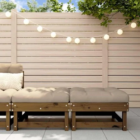 Taburetes de jardín con cojines 2 uds madera pino marrón miel von , Modulare Sofas für den Außenbereich - Ref: Foro24-825467,...