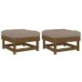 Taburetes de jardín con cojines 2 uds madera pino marrón miel von , Modulare Sofas für den Außenbereich - Ref: Foro24-825467,...