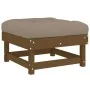 Taburetes de jardín con cojines 2 uds madera pino marrón miel von , Modulare Sofas für den Außenbereich - Ref: Foro24-825467,...