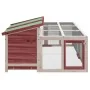 Conejera de madera maciza de pino moca 144x123x67,5 cm by , Cages and habitats for small animals - Ref: Foro24-172281, Price:...