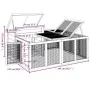 Conejera de madera maciza de pino moca 144x123x67,5 cm by , Cages and habitats for small animals - Ref: Foro24-172281, Price:...