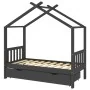 Children's bed frame and gray pine wood drawer 80x160cm by vidaXL, Cribs and beds for children - Ref: Foro24-322152, Price: 2...