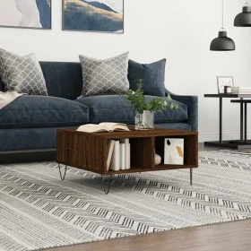 Mesa de centro madera de ingeniería roble marrón 60x60x30 cm by , Coffee table - Ref: Foro24-827043, Price: 43,83 €, Discount: %