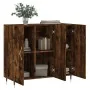 Aparador de madera de ingeniería roble ahumado 90x34x80 cm de , Aparadores - Ref: Foro24-828089, Precio: 79,42 €, Descuento: %