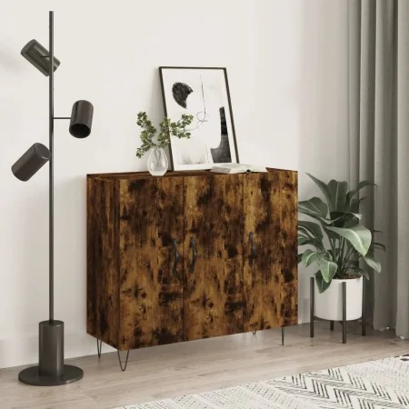 Aparador de madera de ingeniería roble ahumado 90x34x80 cm de , Aparadores - Ref: Foro24-828105, Precio: 74,21 €, Descuento: %